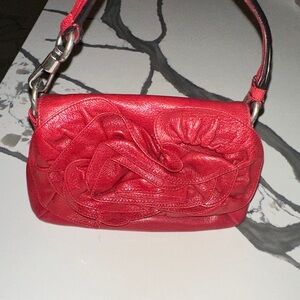 Yves Saint Laurent Red Leather Shoulder Bag